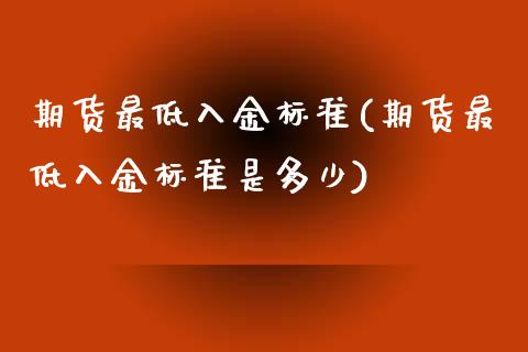 期货最低入金标准(期货最低入金标准是多少)_https://www.zghnxxa.com_期货直播室_第1张