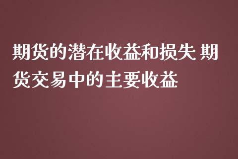 期货的潜在收益和损失 期货交易中的主要收益_https://www.zghnxxa.com_内盘期货_第1张