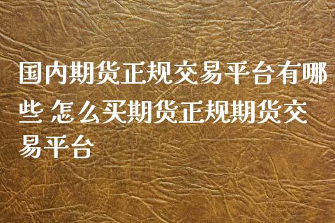 国内期货正规交易平台有哪些 怎么买期货正规期货交易平台_https://www.zghnxxa.com_期货直播室_第1张