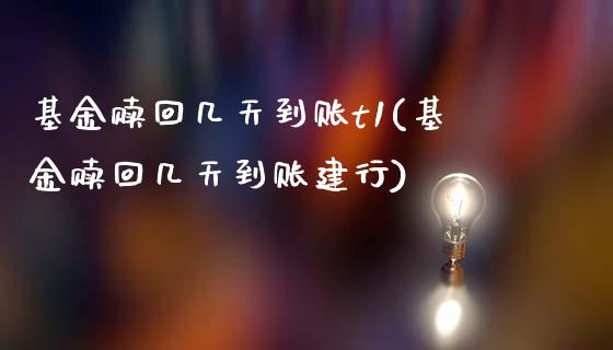 基金赎回几天到账t1(基金赎回几天到账建行)_https://www.zghnxxa.com_期货直播室_第1张