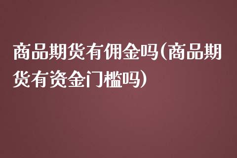 商品期货有佣金吗(商品期货有资金门槛吗)_https://www.zghnxxa.com_期货直播室_第1张