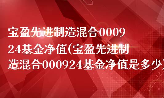 宝盈先进制造混合000924基金净值(宝盈先进制造混合000924基金净值是多少)_https://www.zghnxxa.com_国际期货_第1张