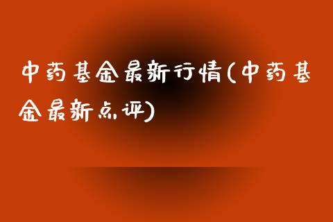 中药基金最新行情(中药基金最新点评)_https://www.zghnxxa.com_期货直播室_第1张