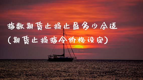 指数期货止损止盈多少合适(期货止损指令价格设定)_https://www.zghnxxa.com_内盘期货_第1张