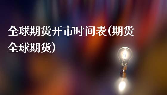 全球期货开市时间表(期货全球期货)_https://www.zghnxxa.com_黄金期货_第1张