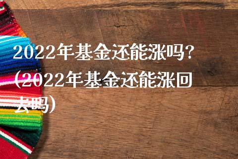 2022年基金还能涨吗?(2022年基金还能涨回去吗)_https://www.zghnxxa.com_内盘期货_第1张