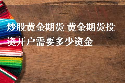 炒股黄金期货 黄金期货投资开户需要多少资金_https://www.zghnxxa.com_黄金期货_第1张