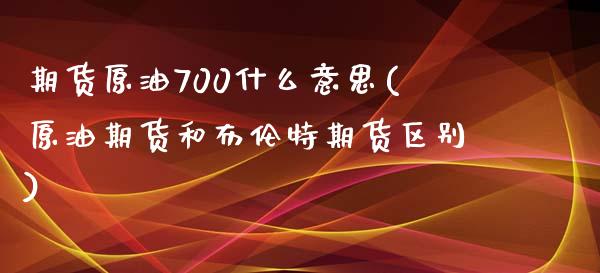 期货原油700什么意思(原油期货和布伦特期货区别)_https://www.zghnxxa.com_黄金期货_第1张