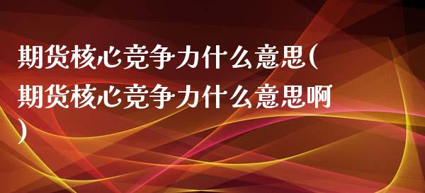 期货核心竞争力什么意思(期货核心竞争力什么意思啊)_https://www.zghnxxa.com_内盘期货_第1张