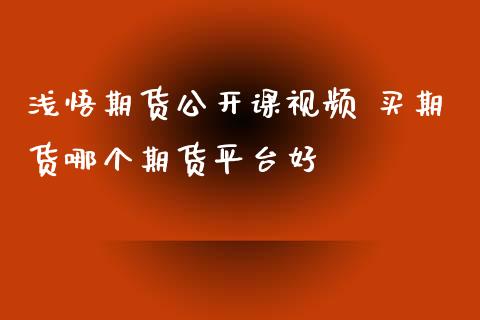 浅悟期货公开课视频 买期货哪个期货平台好_https://www.zghnxxa.com_国际期货_第1张