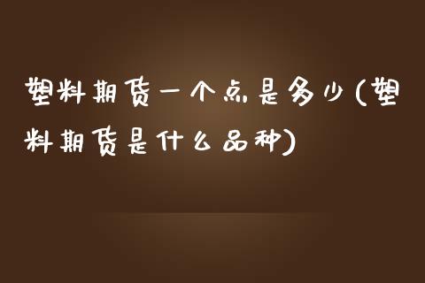 塑料期货一个点是多少(塑料期货是什么品种)_https://www.zghnxxa.com_内盘期货_第1张