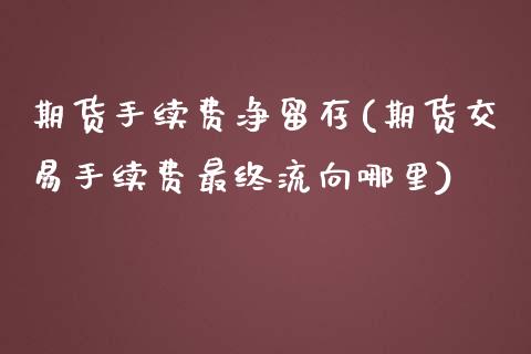 期货手续费净留存(期货交易手续费最终流向哪里)_https://www.zghnxxa.com_期货直播室_第1张