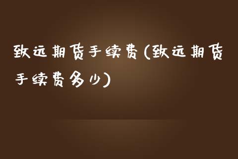 致远期货手续费(致远期货手续费多少)_https://www.zghnxxa.com_黄金期货_第1张