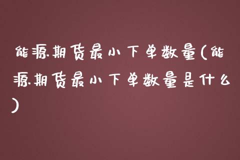 能源期货最小下单数量(能源期货最小下单数量是什么)_https://www.zghnxxa.com_内盘期货_第1张