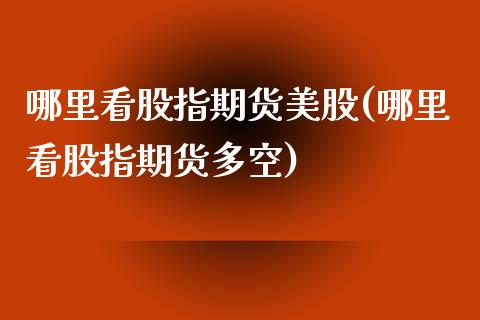 哪里看股指期货美股(哪里看股指期货多空)_https://www.zghnxxa.com_国际期货_第1张