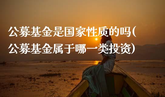 公募基金是国家性质的吗(公募基金属于哪一类投资)_https://www.zghnxxa.com_期货直播室_第1张