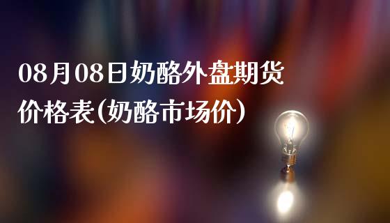 08月08日奶酪外盘期货价格表(奶酪市场价)_https://www.zghnxxa.com_期货直播室_第1张