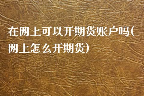 在网上可以开期货账户吗(网上怎么开期货)_https://www.zghnxxa.com_期货直播室_第1张