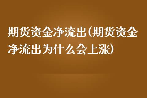 期货资金净流出(期货资金净流出为什么会上涨)_https://www.zghnxxa.com_内盘期货_第1张