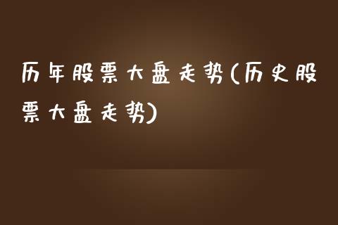 历年股票大盘走势(历史股票大盘走势)_https://www.zghnxxa.com_期货直播室_第1张