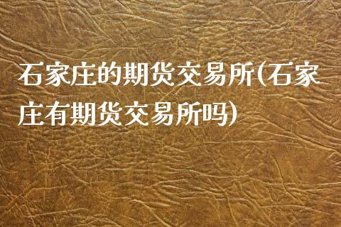 石家庄的期货交易所(石家庄有期货交易所吗)_https://www.zghnxxa.com_内盘期货_第1张