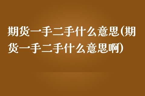 期货一手二手什么意思(期货一手二手什么意思啊)_https://www.zghnxxa.com_黄金期货_第1张