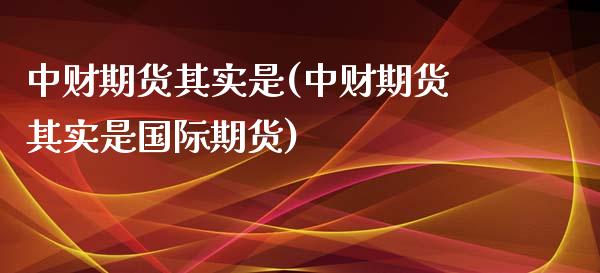 中财期货其实是(中财期货其实是国际期货)_https://www.zghnxxa.com_国际期货_第1张