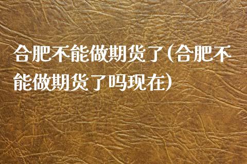 合肥不能做期货了(合肥不能做期货了吗现在)_https://www.zghnxxa.com_国际期货_第1张