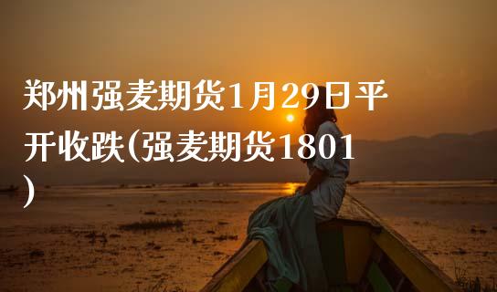 郑州强麦期货1月29日平开收跌(强麦期货1801)_https://www.zghnxxa.com_黄金期货_第1张