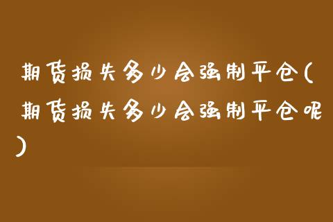 期货损失多少会强制平仓(期货损失多少会强制平仓呢)_https://www.zghnxxa.com_内盘期货_第1张