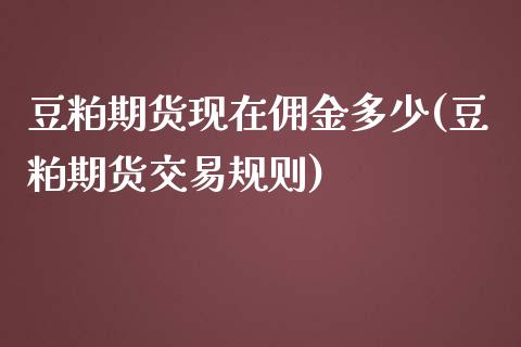 豆粕期货现在佣金多少(豆粕期货交易规则)_https://www.zghnxxa.com_内盘期货_第1张