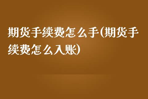 期货手续费怎么手(期货手续费怎么入账)_https://www.zghnxxa.com_期货直播室_第1张