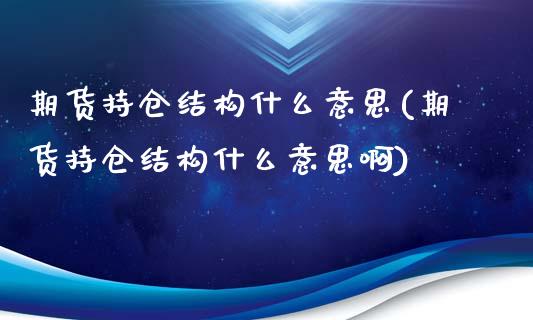 期货持仓结构什么意思(期货持仓结构什么意思啊)_https://www.zghnxxa.com_内盘期货_第1张