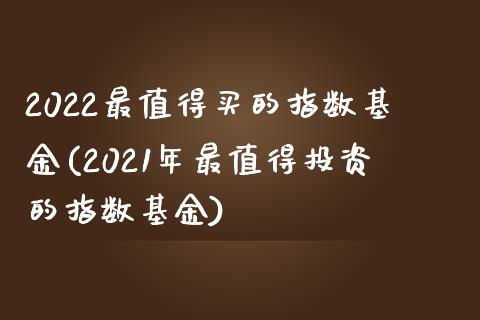 2022最值得买的指数基金(2021年最值得投资的指数基金)_https://www.zghnxxa.com_内盘期货_第1张