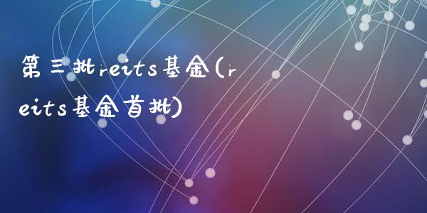 第三批reits基金(reits基金首批)_https://www.zghnxxa.com_黄金期货_第1张