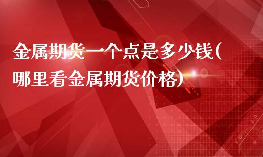 金属期货一个点是多少钱(哪里看金属期货价格)_https://www.zghnxxa.com_国际期货_第1张