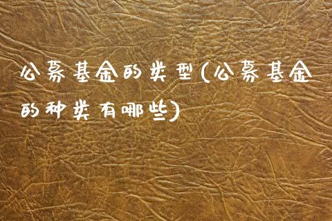 公募基金的类型(公募基金的种类有哪些)_https://www.zghnxxa.com_期货直播室_第1张