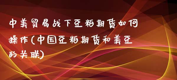 中美贸易战下豆粕期货如何操作(中国豆粕期货和美豆的关联)_https://www.zghnxxa.com_国际期货_第1张