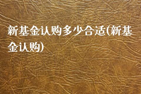 新基金认购多少合适(新基金认购)_https://www.zghnxxa.com_内盘期货_第1张