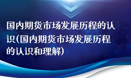 国内期货市场发展历程的认识(国内期货市场发展历程的认识和理解)_https://www.zghnxxa.com_内盘期货_第1张