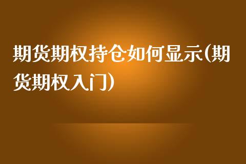 期货期权持仓如何显示(期货期权入门)_https://www.zghnxxa.com_期货直播室_第1张