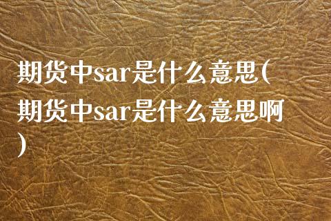 期货中sar是什么意思(期货中sar是什么意思啊)_https://www.zghnxxa.com_黄金期货_第1张