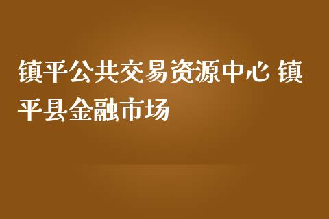 镇平公共交易资源中心 镇平县金融市场_https://www.zghnxxa.com_内盘期货_第1张