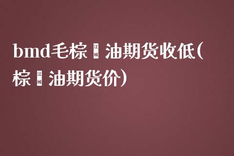 bmd毛棕榈油期货收低(棕榈油期货价)_https://www.zghnxxa.com_期货直播室_第1张