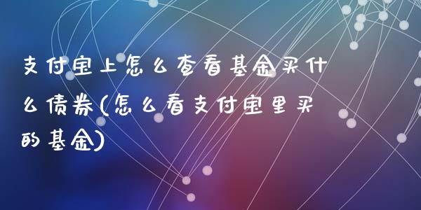 支付宝上怎么查看基金买什么债券(怎么看支付宝里买的基金)_https://www.zghnxxa.com_内盘期货_第1张