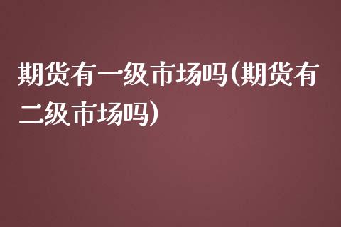 期货有一级市场吗(期货有二级市场吗)_https://www.zghnxxa.com_内盘期货_第1张