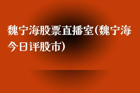 魏宁海股票直播室(魏宁海今日评股市)_https://www.zghnxxa.com_期货直播室_第1张