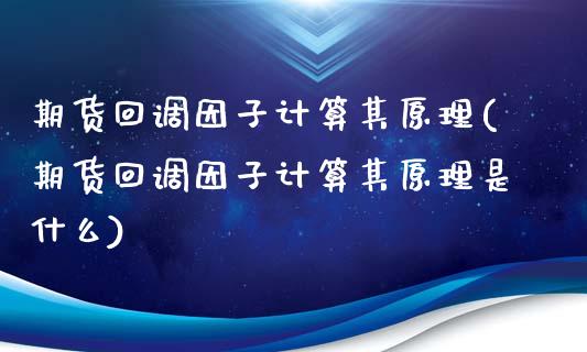 期货回调因子计算其原理(期货回调因子计算其原理是什么)_https://www.zghnxxa.com_国际期货_第1张