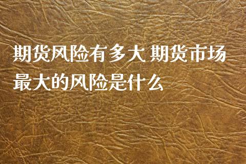 期货风险有多大 期货市场最大的风险是什么_https://www.zghnxxa.com_期货直播室_第1张