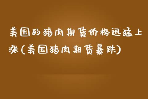 美国的猪肉期货价格迅猛上涨(美国猪肉期货暴跌)_https://www.zghnxxa.com_黄金期货_第1张